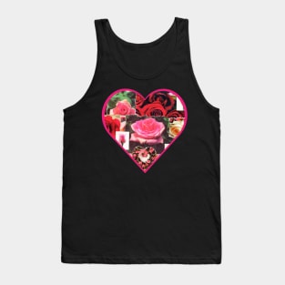 Roses Heart Shaped Collage Tank Top